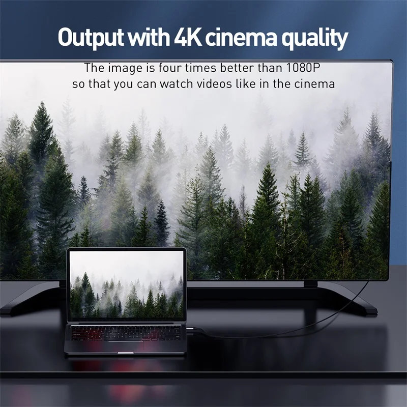 Кабель Baseus USB C HDMI кабель Type C-HDMI Thunderbolt 3 для MacBook Pro Samsung Huawei 4K с адаптером питания 60