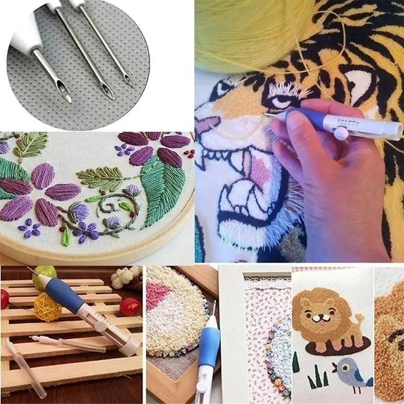 

Magic DIY Embroidery Pen Stitching Knitting Sewing Tool Kit Punch Needle Set