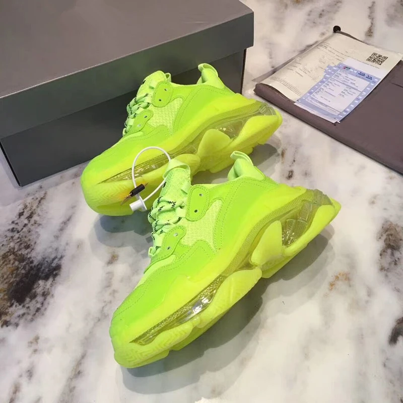 

Fashion Designer Paris Triple S Sneakers for Women Transparent Clear Bottom Increased Sports Trainers Casual Dad Shoes Women 41