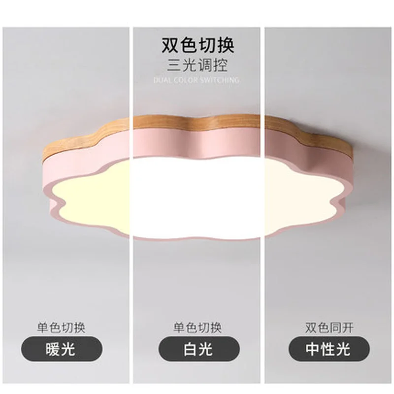 Светодиодный потолочный светильник в скандинавском стиле с простым дубовым