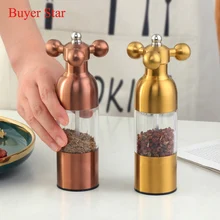 Stainless Steel Manual Salt Pepper Mill Shaker Grinder Ceramic Grinding Core Spice Jar Condiment Container Kitchen Gadgets