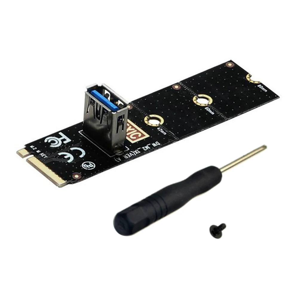 

M.2 NGFF to USB3.0 Port Transfer Card 5Gbps M2 M Key to PCI Express X16 Adapter Converter with Screwdriver