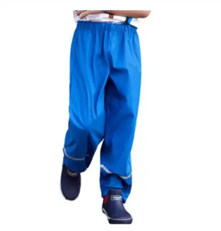 Sky Blue Pants Осенние водонепроницаемые штаны для детей от 2 до 8 лет уличные непромокаемые штаны из искусственной кожи с ремешком для мальчиков и девочек водонепроницаемые штаны г. Весенние комбинезоны для мальчиков - Цвет: Sky Blue Pants