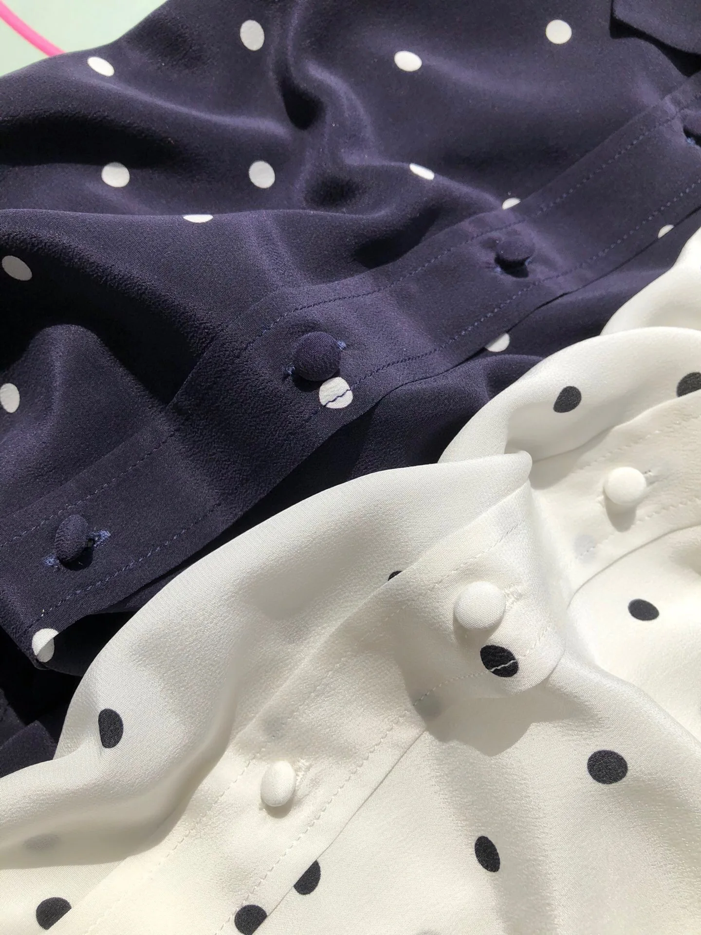 

100% Silk Shirts Brand Fashion Women High Spring Autumn Vintage Elegant playful Cute Long-Sleeved Polka-Dot Silk Shirt Blouse