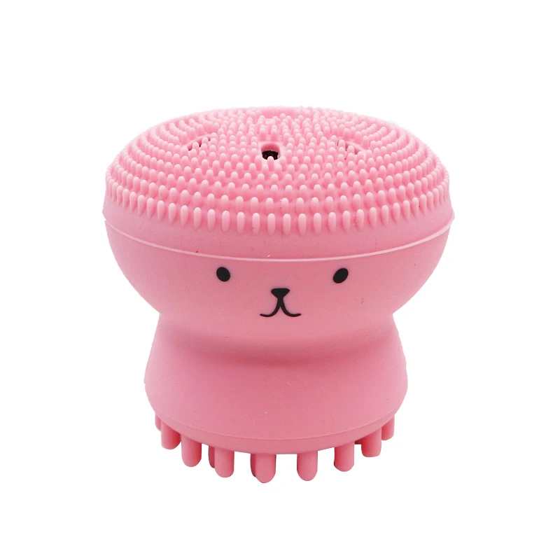 Beauty Face Skin Care Cleaning Tools Cute Octopus Jellyfish Facial Cleansing Brush Puff Massage Exfoliating Wash Tool | Красота и