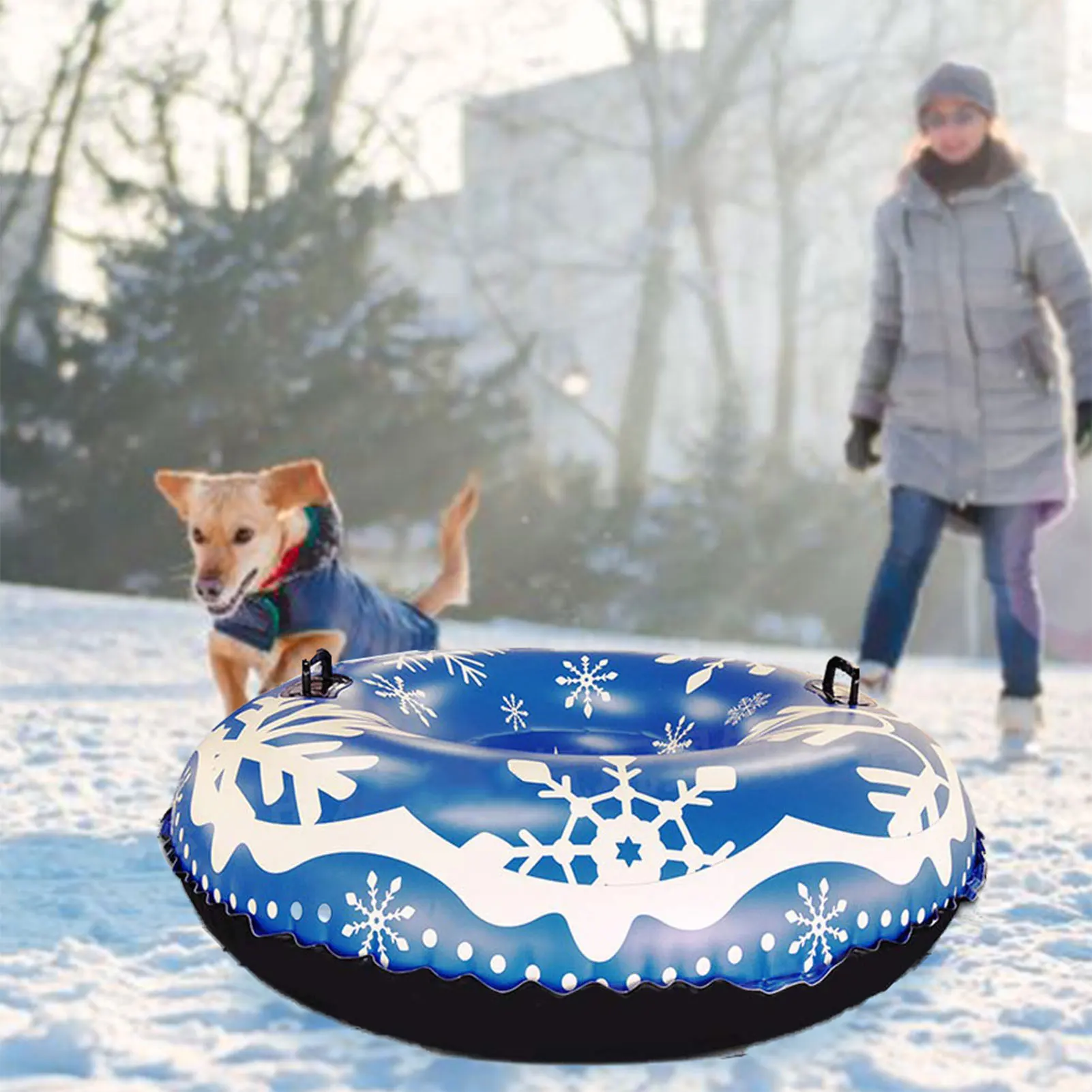 

Durable Inflatable Snow Tube With Handle Snow Ski Circle High-Quality Winter Outdoor Sports Children Adults Thickened Ski Circle