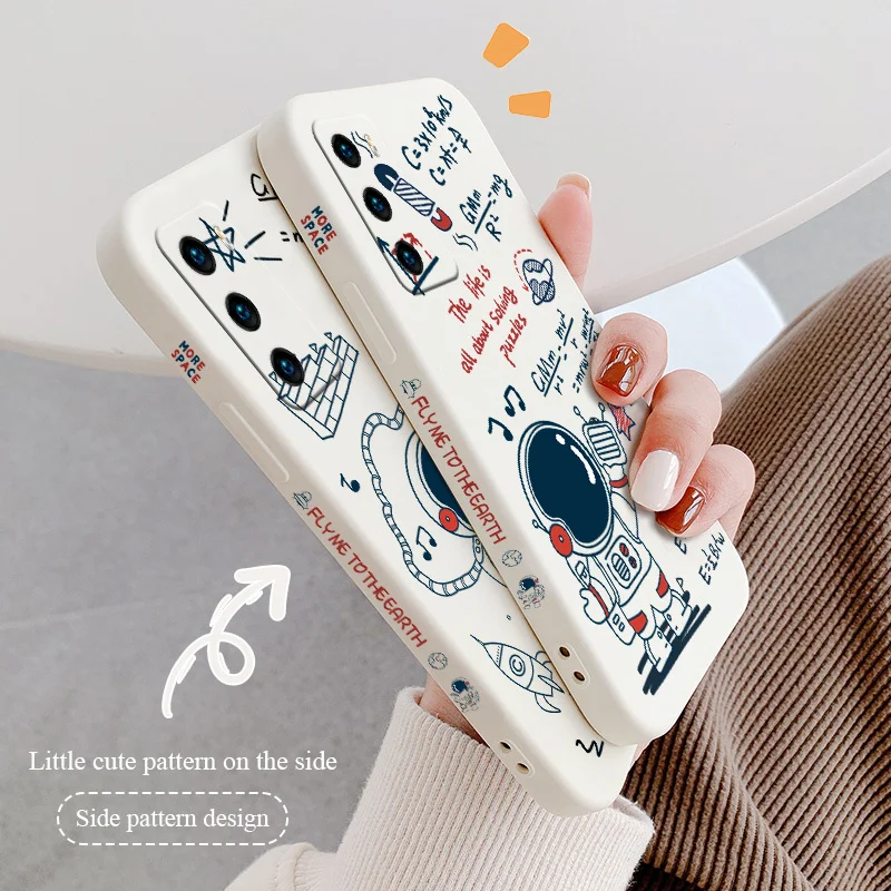 

Cute Pattern Phone Case For Huawei P40 P40Lite P40pro P40ProPlus P30 P30Lite P20 Pro Mate 40 40Pro 30 20 Liquid Silicone Cover