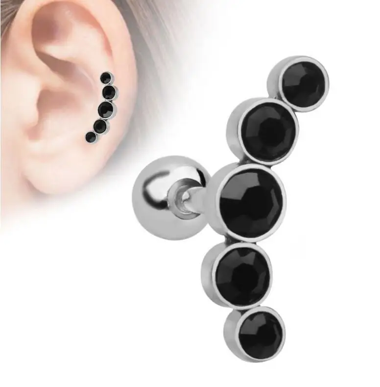 Серьги-гвоздики из стали для пирсинга Ювелирное Украшение со стразами в форме