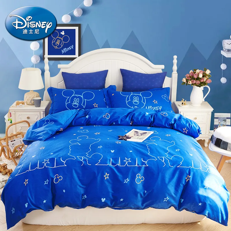 

Disney Mickey Minnie Mouse Summer Cotton Soft Bedding Set Comforter Duvet Cover Flatsheet Pillowcaes for Boys Girls Bedlinen