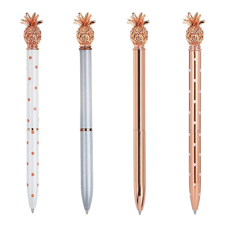 12 шт. ананасовые шариковые ручки-красивая блестящая металлическая шариковая