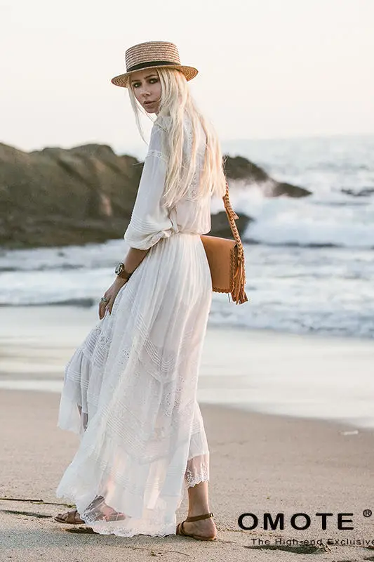 

American Big Brand Sexy Island Holiday Beach Skirt Bohemian Goddess Slim Dress