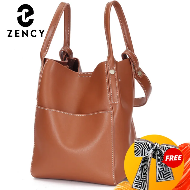 

Zency Vintage Fashion Ladies Top-handle Bags Soft Genuine Leather Handbag Daily Casual Shopping Women Shoulder Bag High Quality