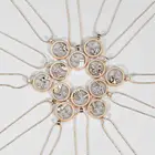 Ожерелье с круглым кулоном из розового золота, 12 зодиаков