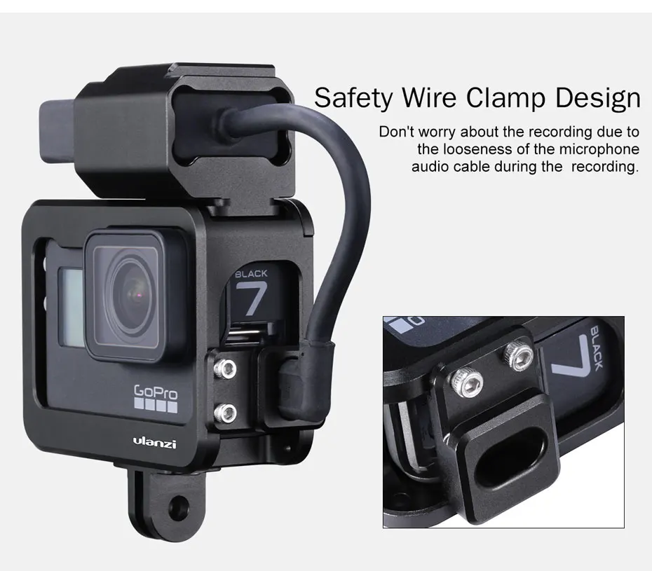 Go Pro металлическая клетка для микрофона светодиодный фонарь для фотосъемки Vlog чехол для холодной обуви крепление для Gopro Hero 7 6 5 рамка с батарейным отсеком