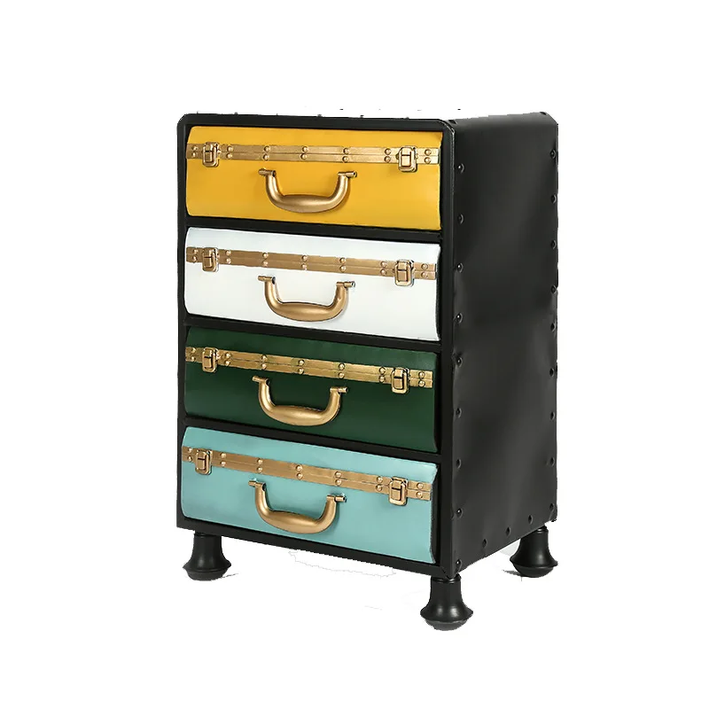 Винтажный маленький городской железный шкаф для гостиной напольный