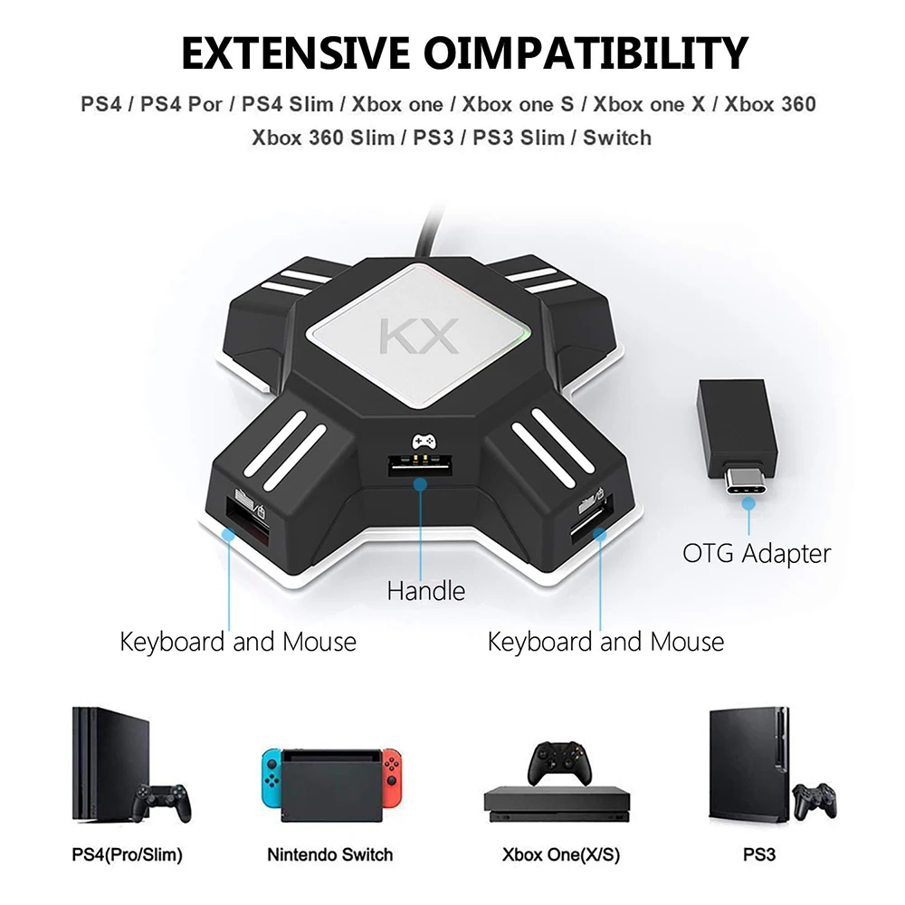 KX адаптер для PS4 контроллер ps5 игровая клавиатура переходник мыши конвертер xbox