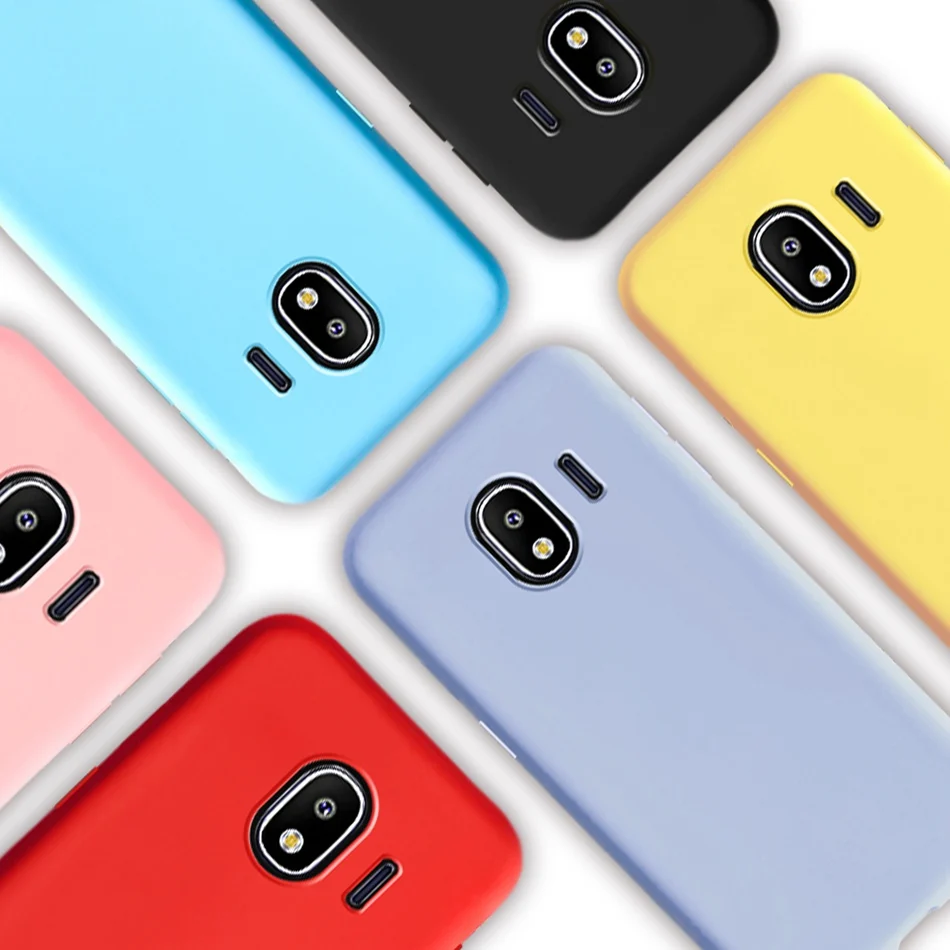 Силиконовый чехол карамельного цвета для samsung J4 2018 Мягкий из ТПУ телефона Galaxy J400F