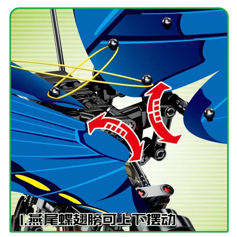 564 шт. искусственные насекомые DIY Красная стрекоза пчела строительные блоки