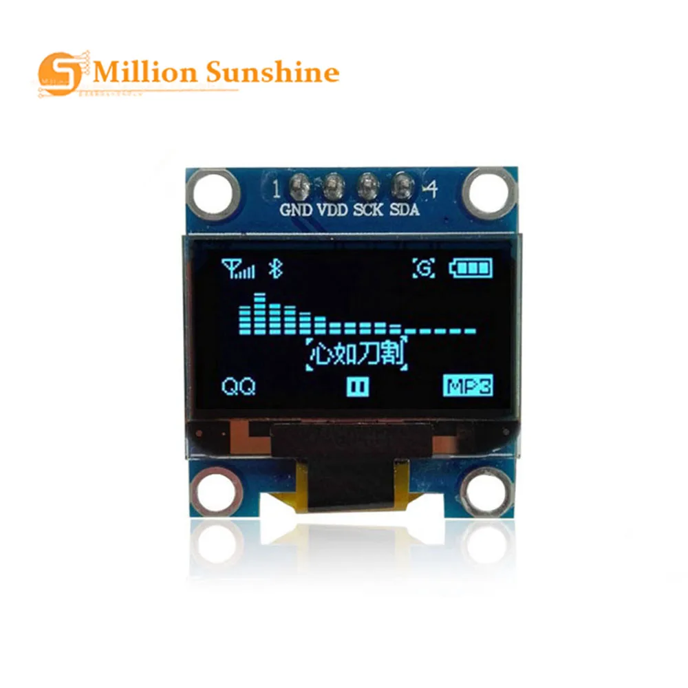 0 96 дюймовый IIC Серийный желтый синий oled-дисплей модуль 128X64 I2C SSD1306 12864 плата с