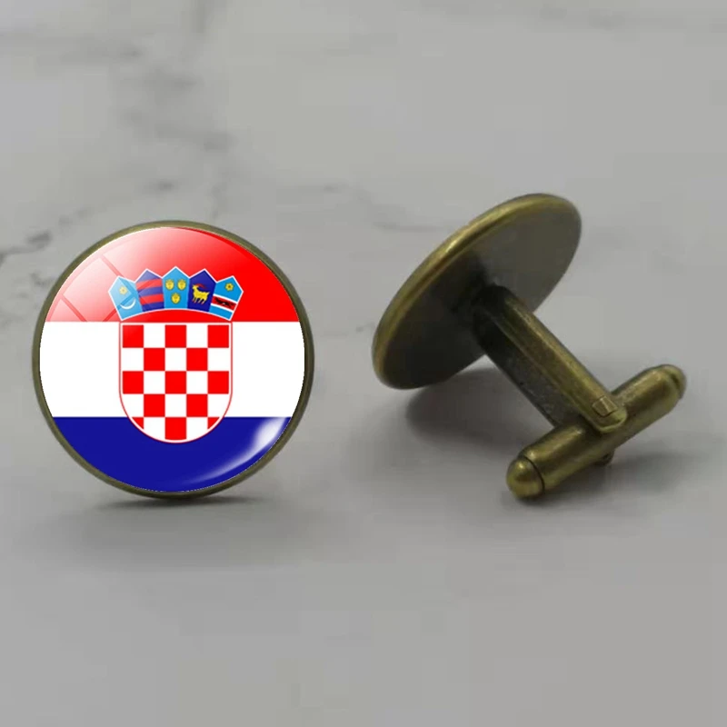 Запонки с изображением флага круглые стеклянные запонки для мужчин Испании