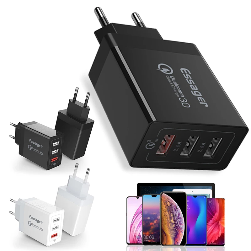 30 Вт USB зарядное устройство Быстрая зарядка QC 3 0 4 порт быстрая настенный адаптер