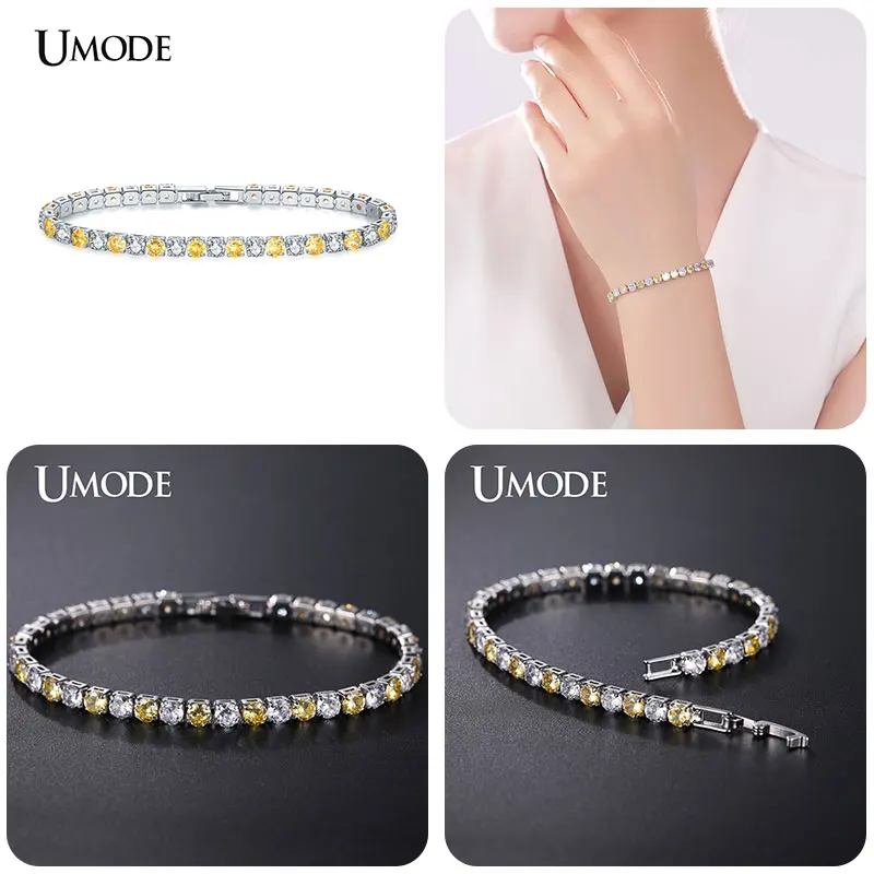 Женский теннисный браслет UMODE 5 цветов с кубическим цирконием рождественский