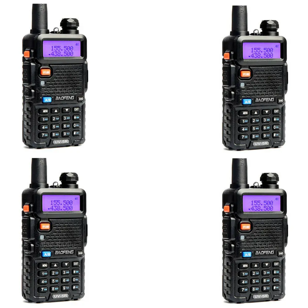 4X BaoFeng walkie talkie UV-5R two way cb radio upgrade version baofeng uv5r 128CH 5W VHF UHF 136-174Mhz & 400-520Mhz