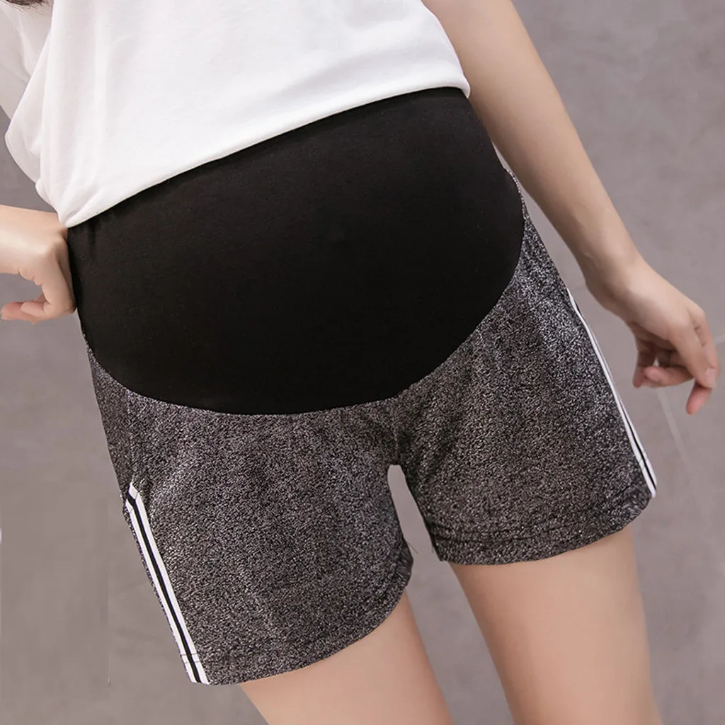 Женские эластичные шорты для беременных летние однотонные спортивные