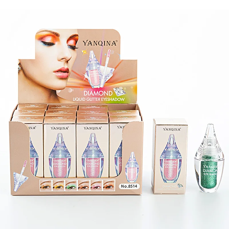 Одиночные блестящие тени для макияжа жидкие Maquillaje век мерцающая пудра пигмент 6