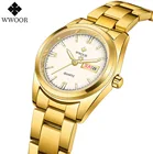 WWOOR 2021 новые роскошные женские золотые часы ведущей марки, повседневные Модные Кварцевые водонепроницаемые наручные часы из нержавеющей стали, мужские часы