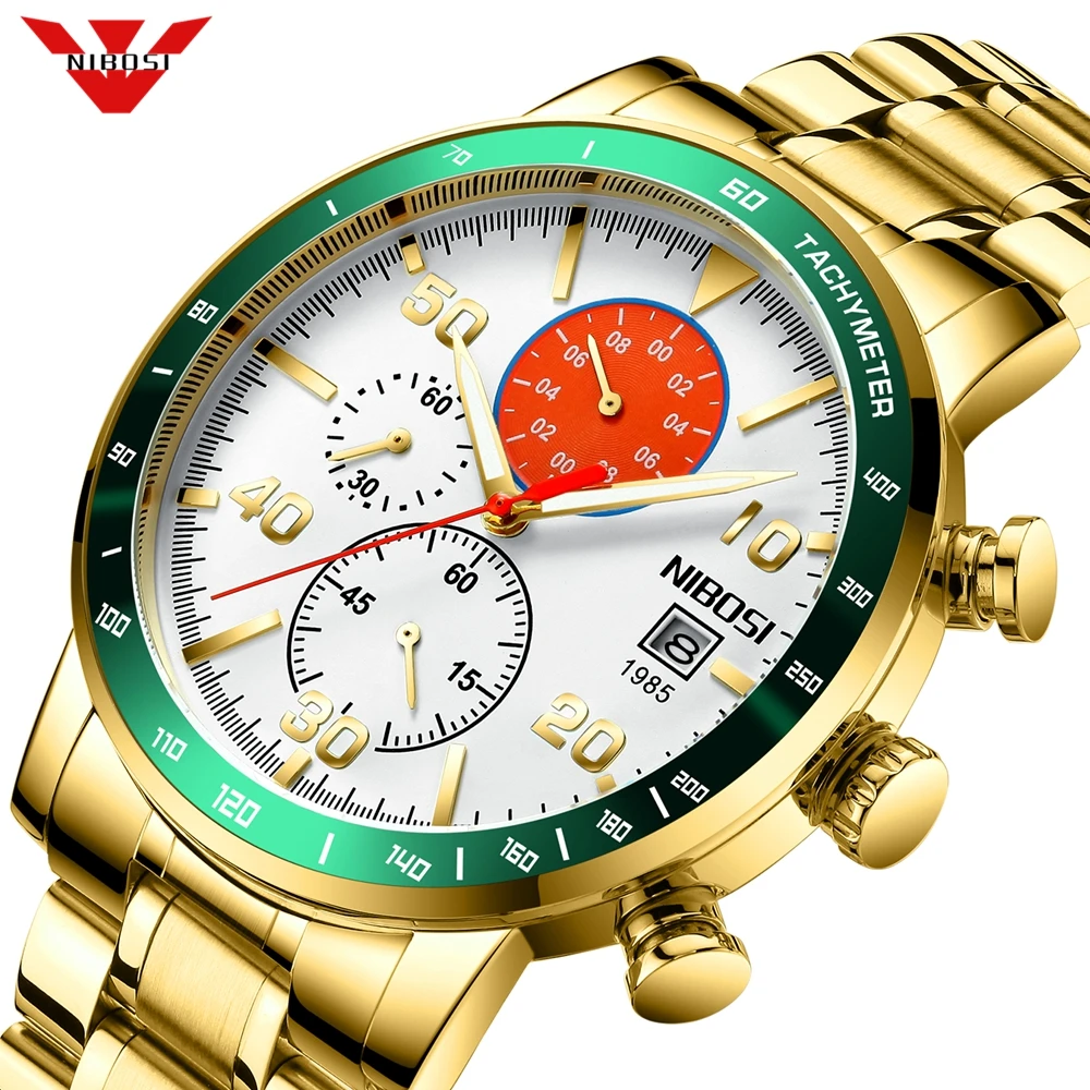 Часы мужские NIBOSI модные повседневные водонепроницаемые кварцевые спортивные в