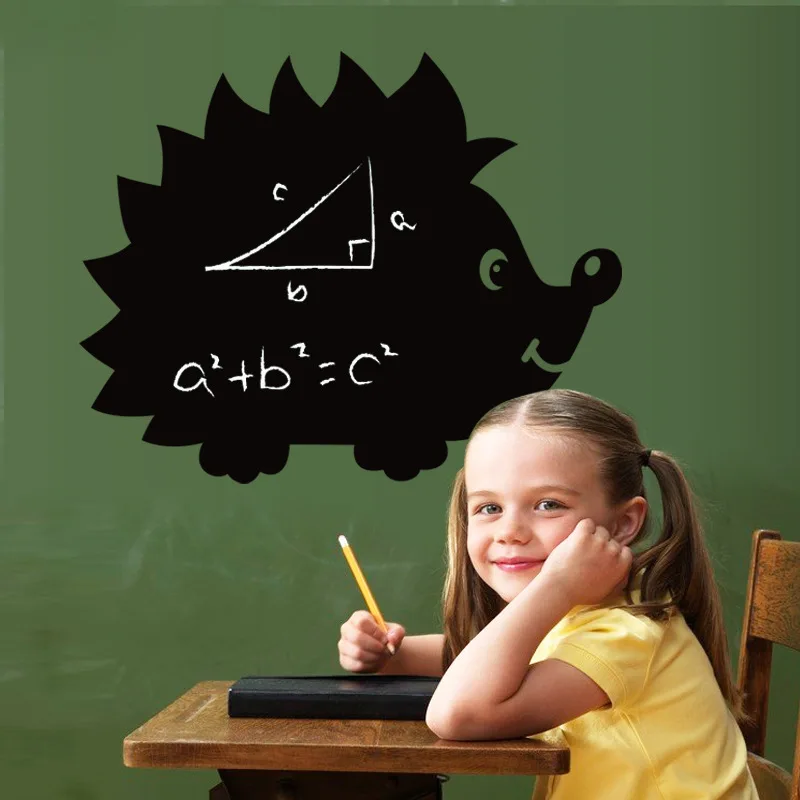 

Lovely Hedgehog Blackboard For Classroom Decoration Vinyl Mural Home Decor Kids Baby Room Wall Stickers Wall Decals 4103