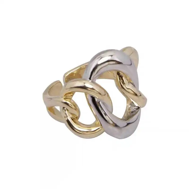 

Design Sense French Romantic Color Contrast Oval Opening Rings For Woman 2021 Simple Korean Jewelry Party Girl's Fashion Rings