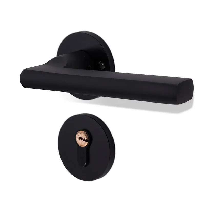 Бесшумная Ручка Дверной замок черный модный дизайн Алюминиевый сплав дверной