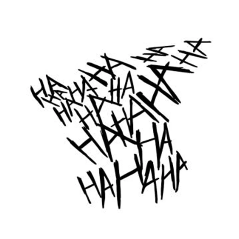 Черный/серебряный интересные хахаха текст автомобиля Стикеры Авто кузов Машины