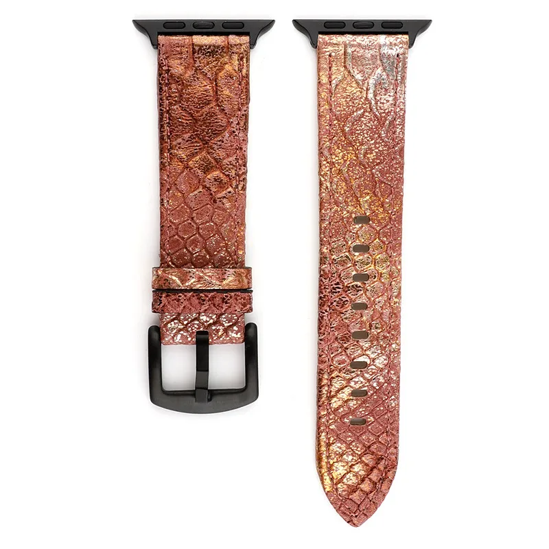 Ремешок Змеиный в стиле ретро для Apple Watch Band Series 4 3 2 1 кожаный сменный Браслет iWatch 44