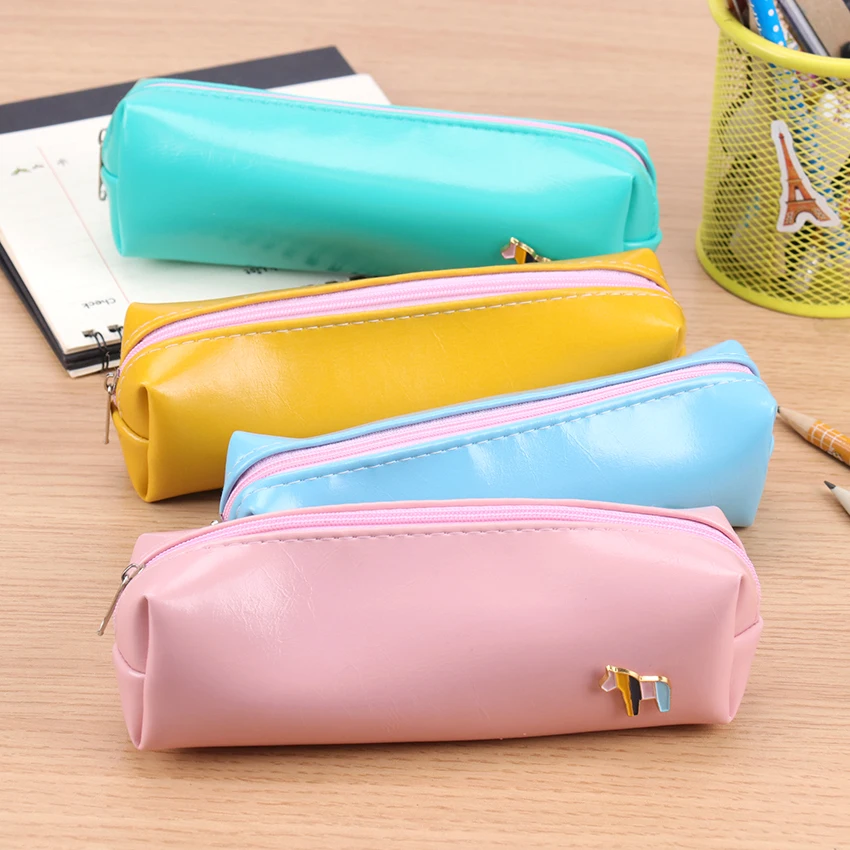 

1PC Small Fresh And Beautiful Cute Pony PU Leather Pencil Bag Stationery Storage Bag Student Gift Office Stationery Supplies