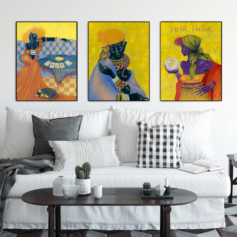 

Волшебная Цыганская живопись на холсте винтажные постеры и принты настенные картины подарки для спальни гостиной домашний Декор Бар Куадр...