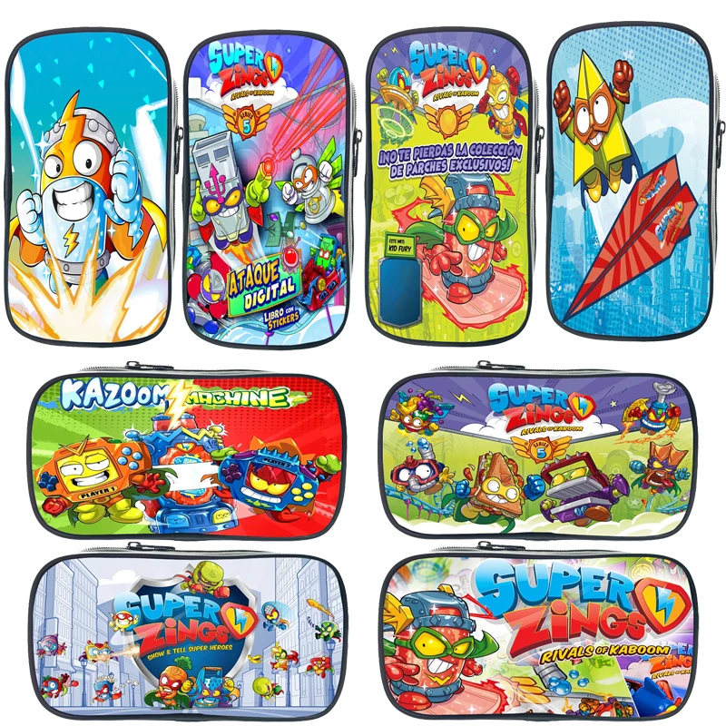 

High Quality Superzings Pencil Case Boy Girl Anime Pen Bag Students Stationery Storage Bag Child Cartoon Super Zings Pencil Box