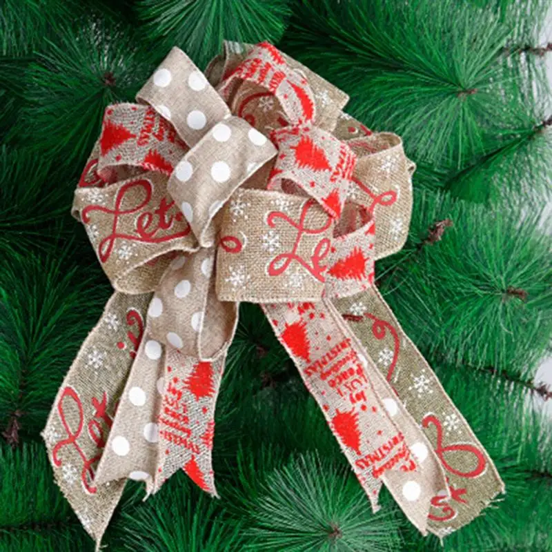 

Большой Рождественский бант, 3 шт., украшение для рождественской елки, рождественский подарок, бант, украшение для домашней свадебной вечери...