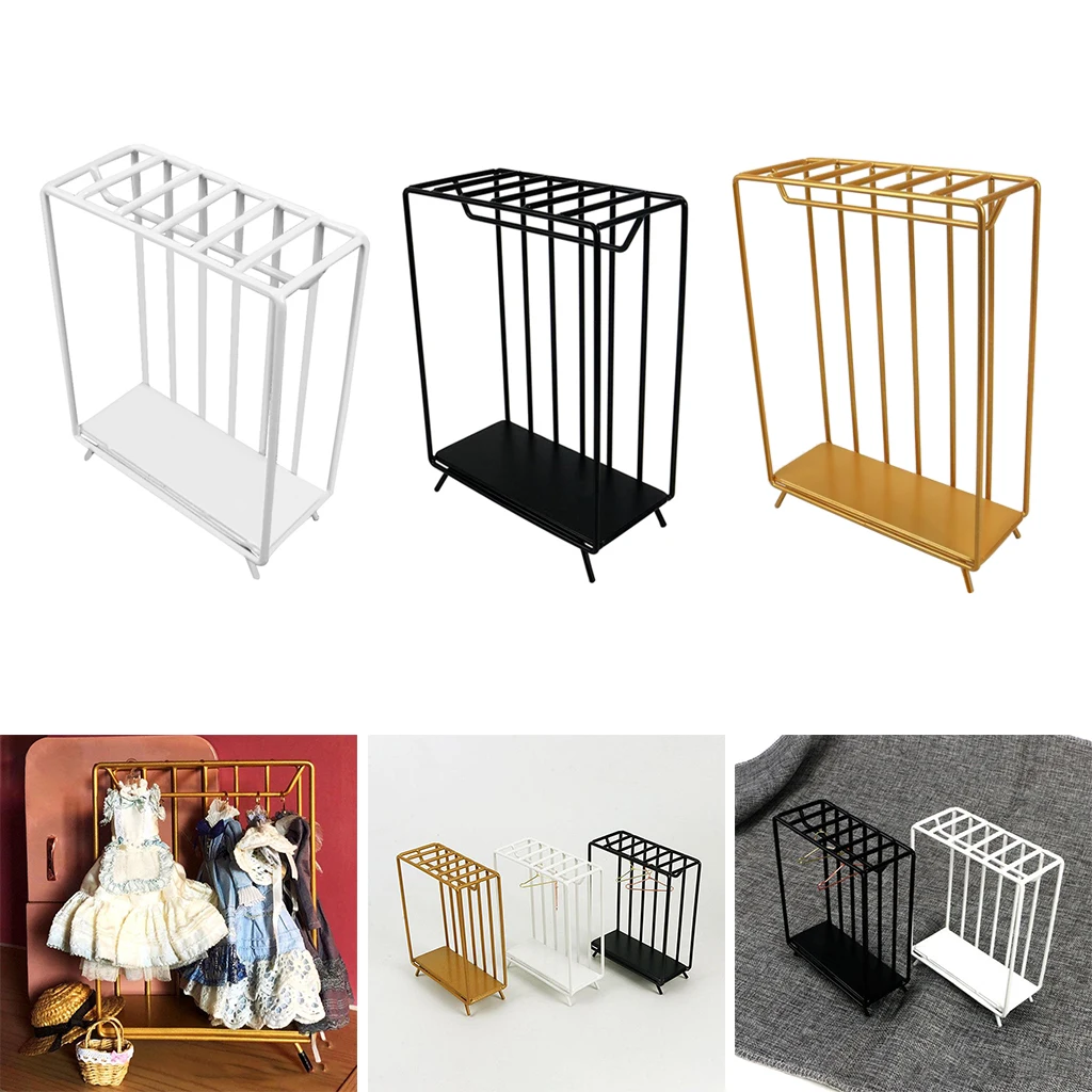 

1/6 Miniature Wardrobe Garment Rack Model Furniture Supplies Ornaments