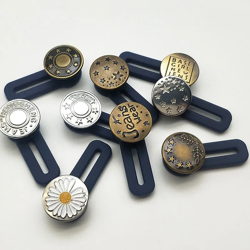 

Magic Metal Button Extender for Pants Jeans Free Sewing Adjustable Retractable Button Waist Extenders Waistband Expander 5/10PCS