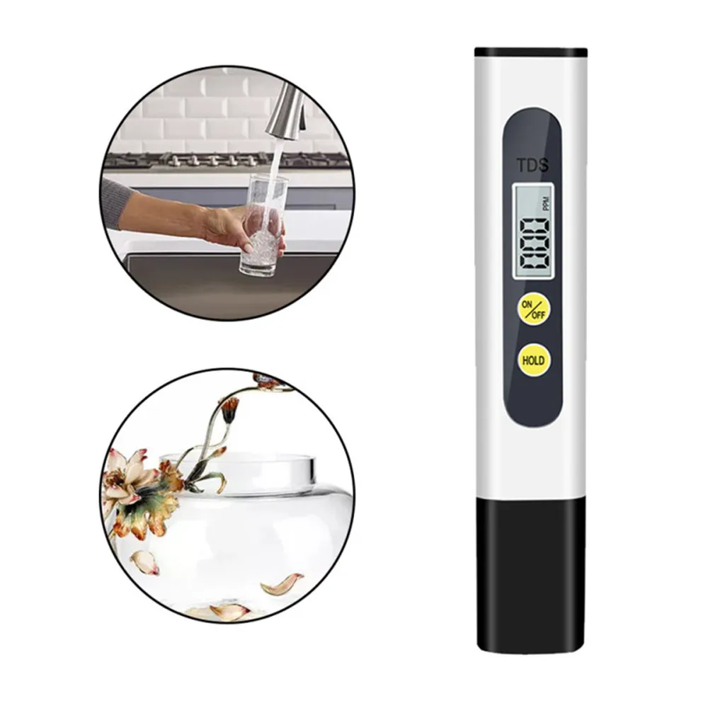 

TDS Water Quality Test Pen Water Quality Analyzer Portable LED Digital Display PH Tester Temperature Pen Water Purity 0-9990ppm