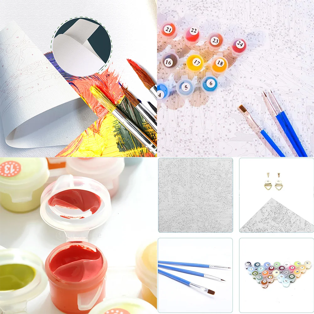 DIY картина маслом по номерам животное акриловая краска уникальный подарок