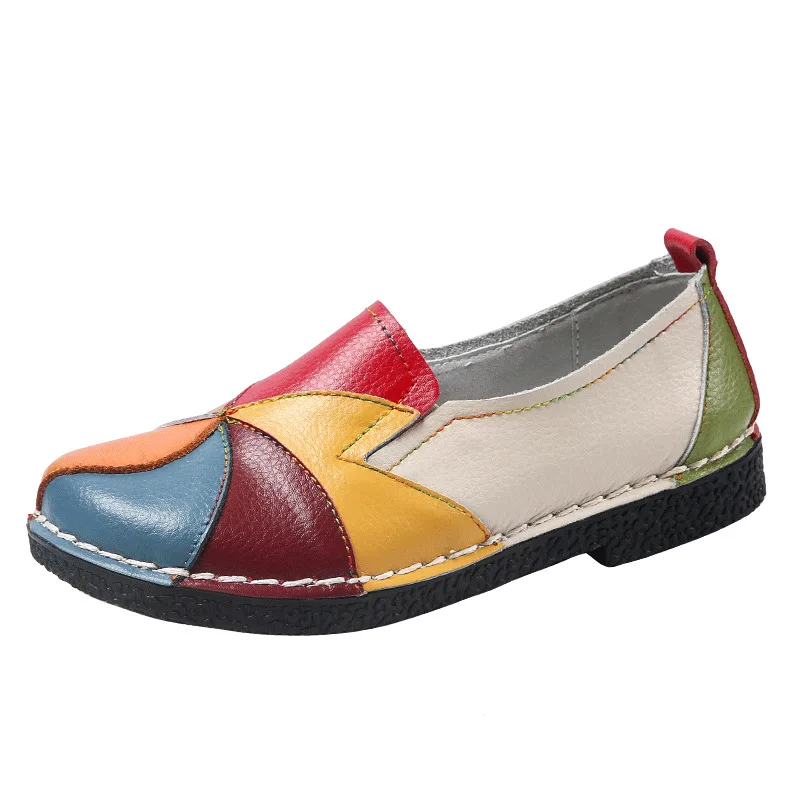 

Women Flats 2020 Single Sneakers Women Shoes Flats Leather Mom Solid Color Casual Loafers Shoes Woman Flat Tenis Feminino