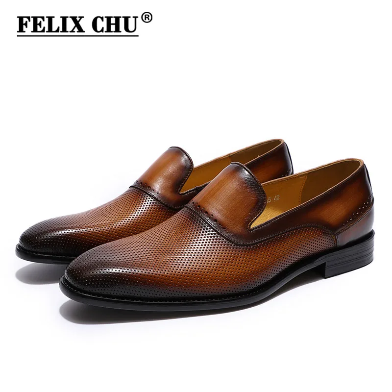 Handmade Men's Breathable Loafer Shoes Genuine Leather Brown Black Slip On Comfortable Office Dress Men Wedding | Обувь