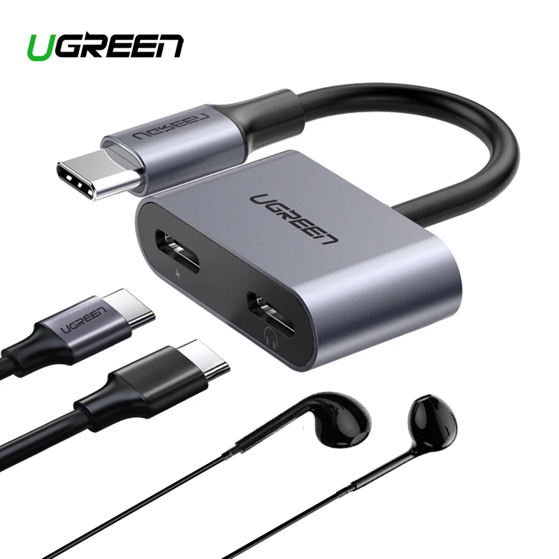 UGREEN 2 в 1 Тип C к двойной цифровой USB C аудио сплиттер под Наушники Адаптер для iPad Pro Google Pixel 2XL huawei P30 Pro Mi8