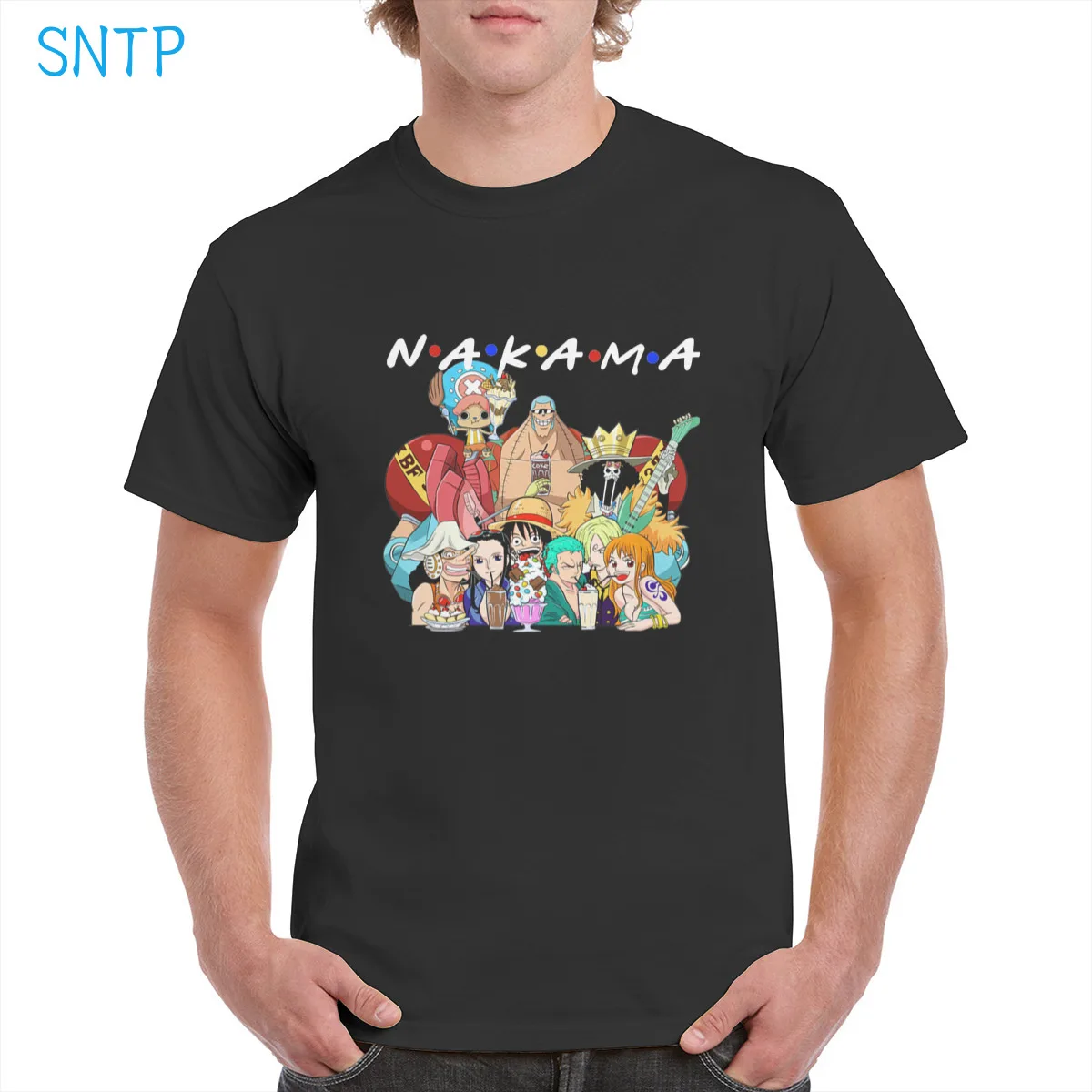 

One Piece Classic character Friends t shirt 100% Cotton black T-shirt Streetwear NAKAMA Graphic Oversized Top Female/Man