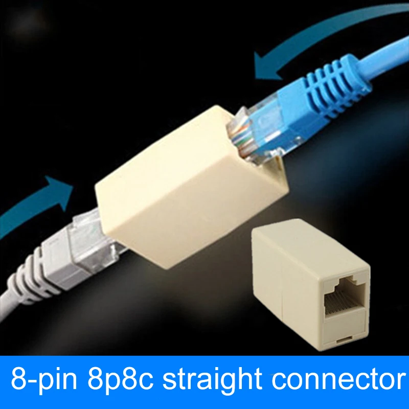 10Pcs RJ45 Connector CAT5 / 5E 6 6a Ethernet Adapter 8P8C Network Extender Coupler Lan Extension Cable Plug Female to |
