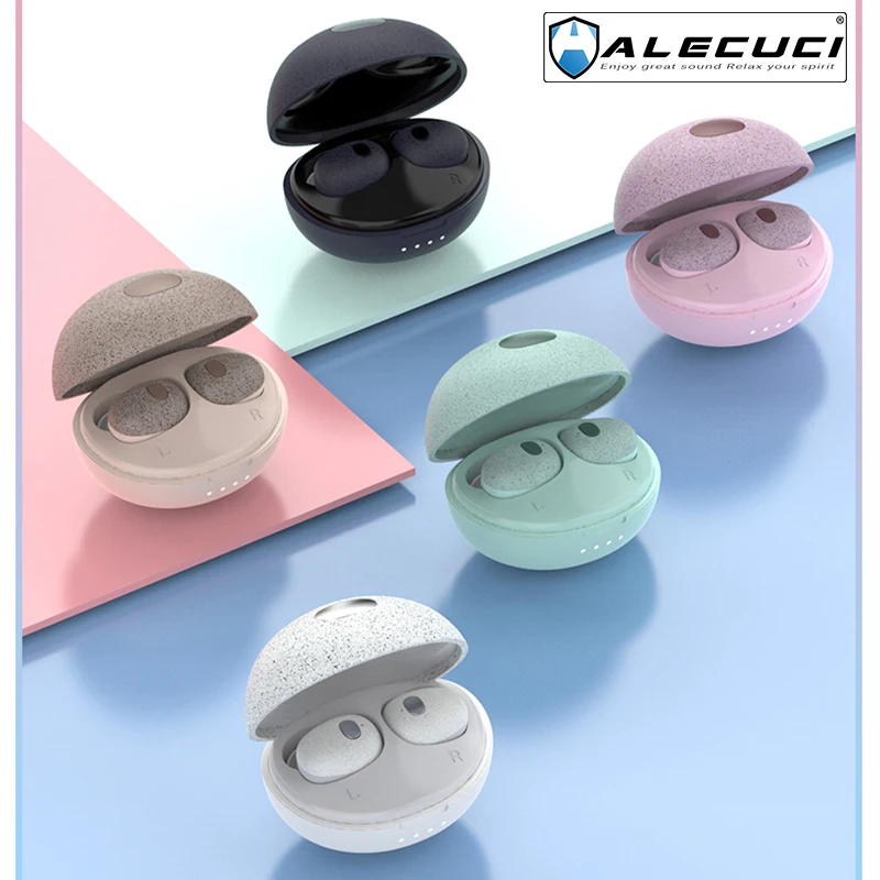 ALECUCI T2S Bluetooth 5 0 Беспроводной наушники вкладыши TWS с зарядный чехол Мини микрофоном